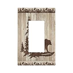 Rustic Wood Bear Forest 1 Gang Rocker Light Switch