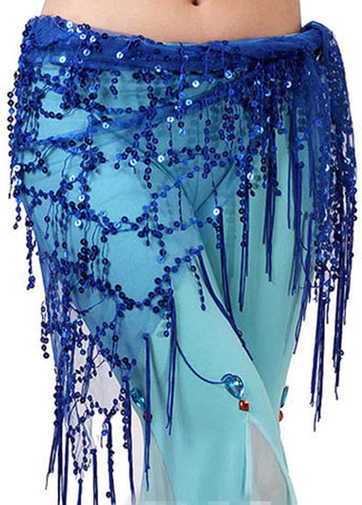 Guiran Women Mini Skirt Hip Scarf Sequined Zumba Belly Dance Belt with Coins Waist Chain