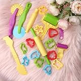 nuoshen 20 Pcs Clay Dough Tool Kit Plastic Modelling Tools Set Kids Random Color view 6
