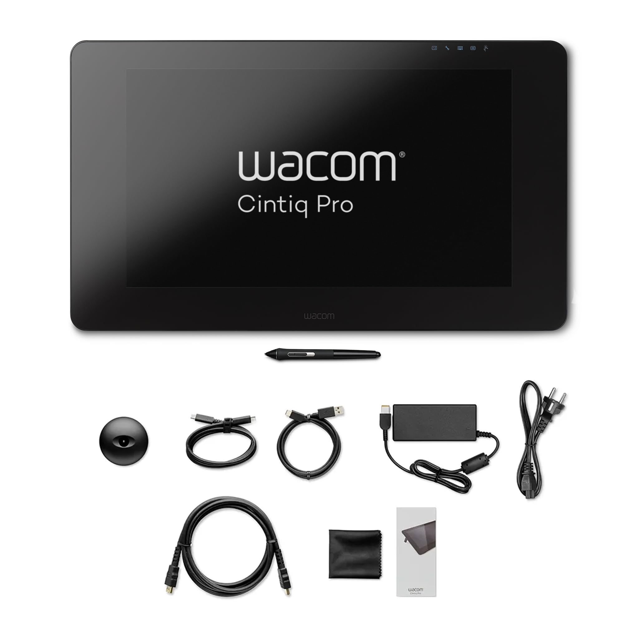 Wacom Cintiq Pro 24 Multi-Touch 4K Display/23.6 Inch Pen Display with Integrated Legs Including Wacom Pro Pen 2 Stylus with Pen Holder and Replacement Tips/Compatible with Windows and Mac