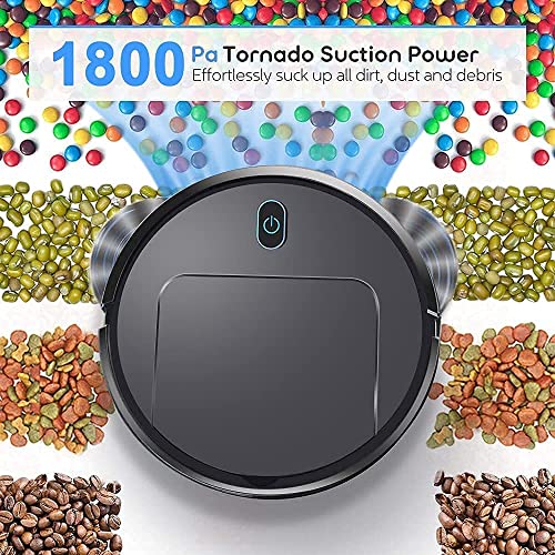 Robot Vacuum Cleaner, Tangle-free Suction , Slim, Robotic Vacuums Cleaner with Self-Charging, Ideal For Pet Hair, Hard Floor and Low Pile Carpet