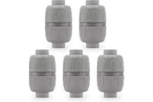 Wocloer 3/4 inch Liquid-Tight Connector,PVC Flexible Conduit Double-Ended Connector,Straight 180 Degree,Two-Way Conduit Connector,Electrical Conduit Fittings(5 Pcs)