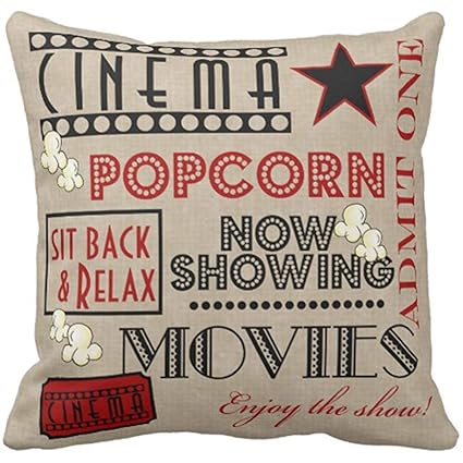 Amazon Com Throw Pillow Cover Blue Accessories Movie Theater