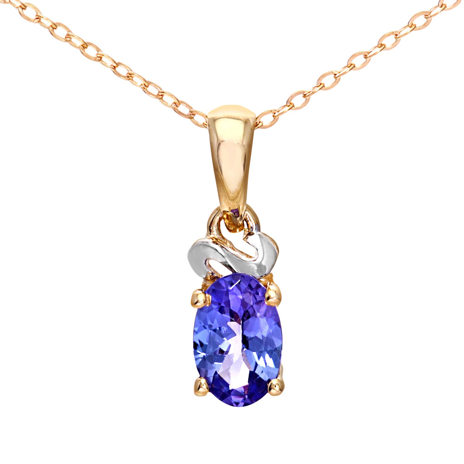 Citerna 9 ct Yellow Gold Tanzanite Swirl Pendant