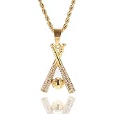ZOMAND Baseball Chain Stainless Steel Baseball Necklaces Pendant Necklace for Men Women