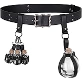 HiiFeuer 3PCs Medieval Alchemy Belt Potion Bottle Fantasy Adjustable Glass Vials, Wizard Witch Costume Renaissance Ren Faire