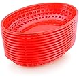 New Star Foodservice 44171 Fast Food Baskets, 9 1/4-Inch x 6-Inch Oval, Set of 36, Red