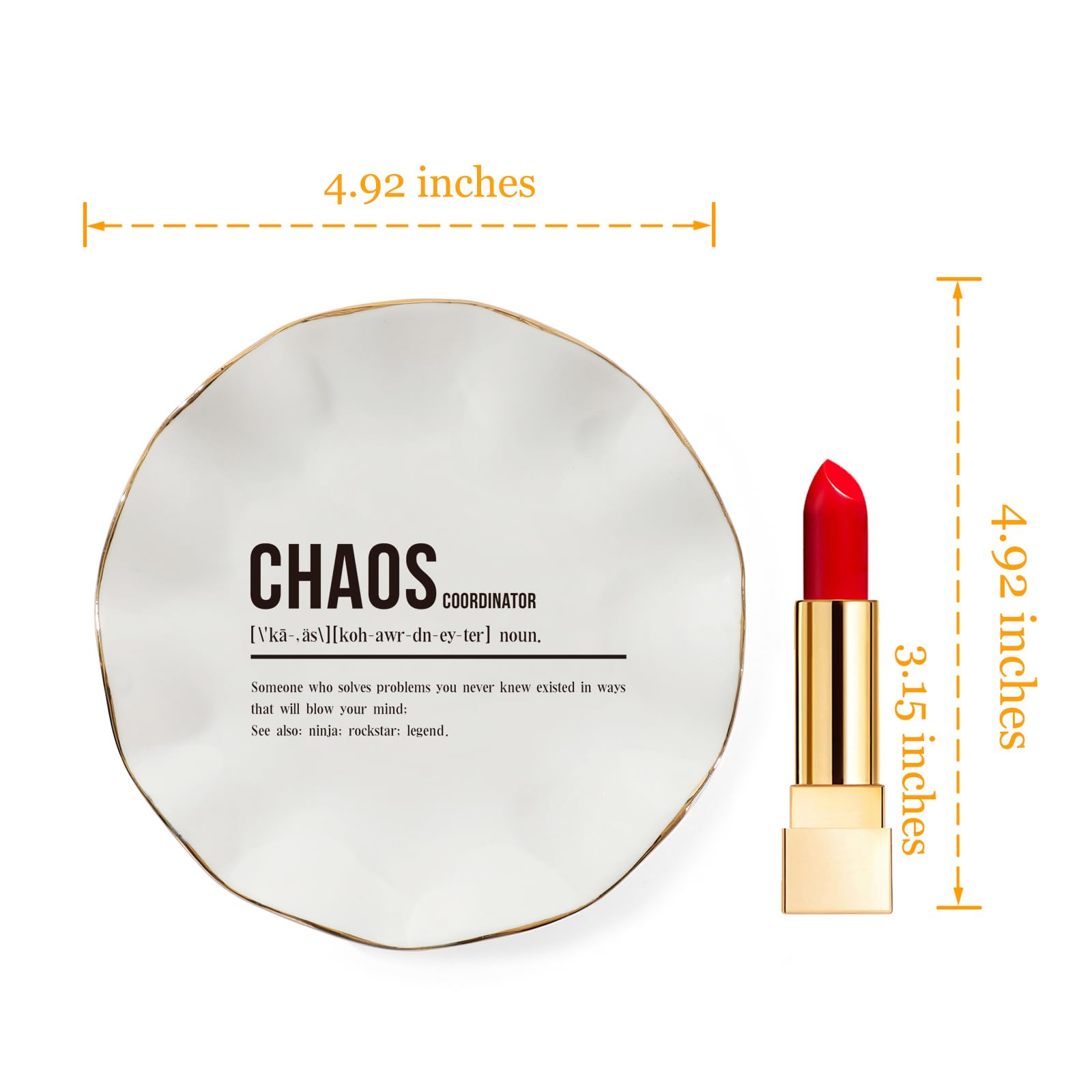 Chaos Coordinator Gifts for Women Ring Dish Jewelry Tray,Boss Lady Gifts for Women,Thank You Gifts for Women,Boss,Coworker,Manager,Office,Teacher,Nurse,Her,Mom