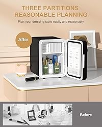 CUTIEWORLD Makeup Fridge With Dimmable LED Light