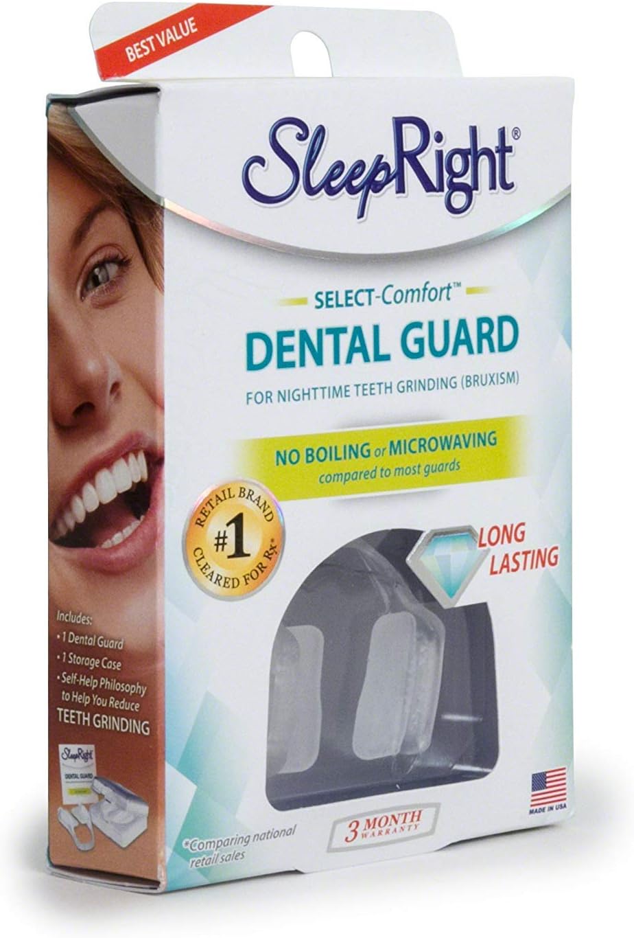 SleepRight Secure Comfort Dental Guard 1 ea (Pack of 9) - Packaging May Vary