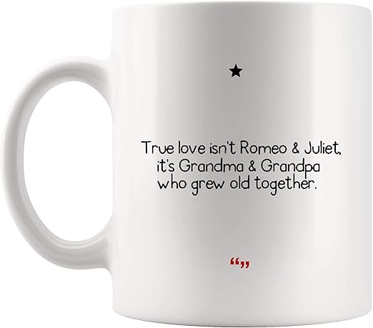 Amazon Com True Love Grandma Grandpa Old Together Taza Regalo