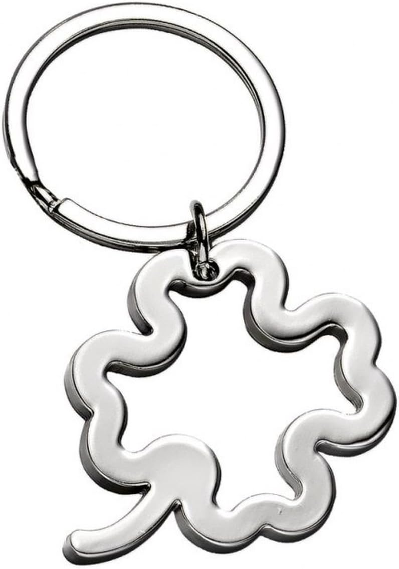 Ten Four leaf clover keychain cod.EL5655 cm 8x4x0,3h by Varotto & Co, Steel, S