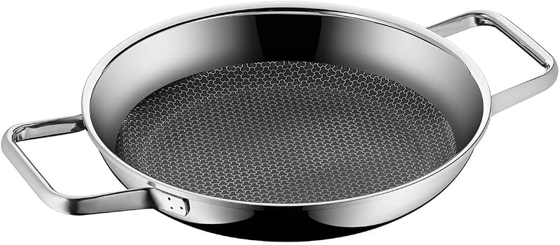 Profi Resist - Frigideira de 24 cm com 2 materiais multicamadas revestidos antiaderentes, estrutura alveolar, pega em aço inoxidável, adequada para todos os tipos de cozinhas, adequada para forno