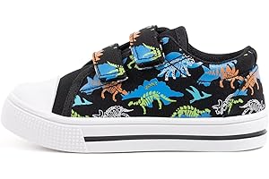 EUXTERPA Kids Toddler Sneakers Boys Girls Canvas Shoes Walking Sneaker with Easy Fasten Strap