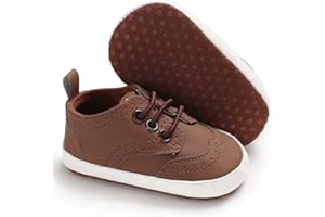 LAFEGEN Baby Boys Girls Classic PU Leather Loafers Soft Sole Oxford Dress Shoes First Walking Flat Moccasins Casual Sneaker