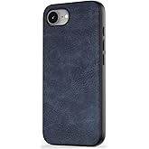 SALAWAT for iPhone 16e Case Slim PU Leather Vintage Shockproof Phone Cover Lightweight Premium Soft TPU Bumper Hard PC Hybrid Protective Case for iPhone 16e 6.1 inch 2025 (Blue)