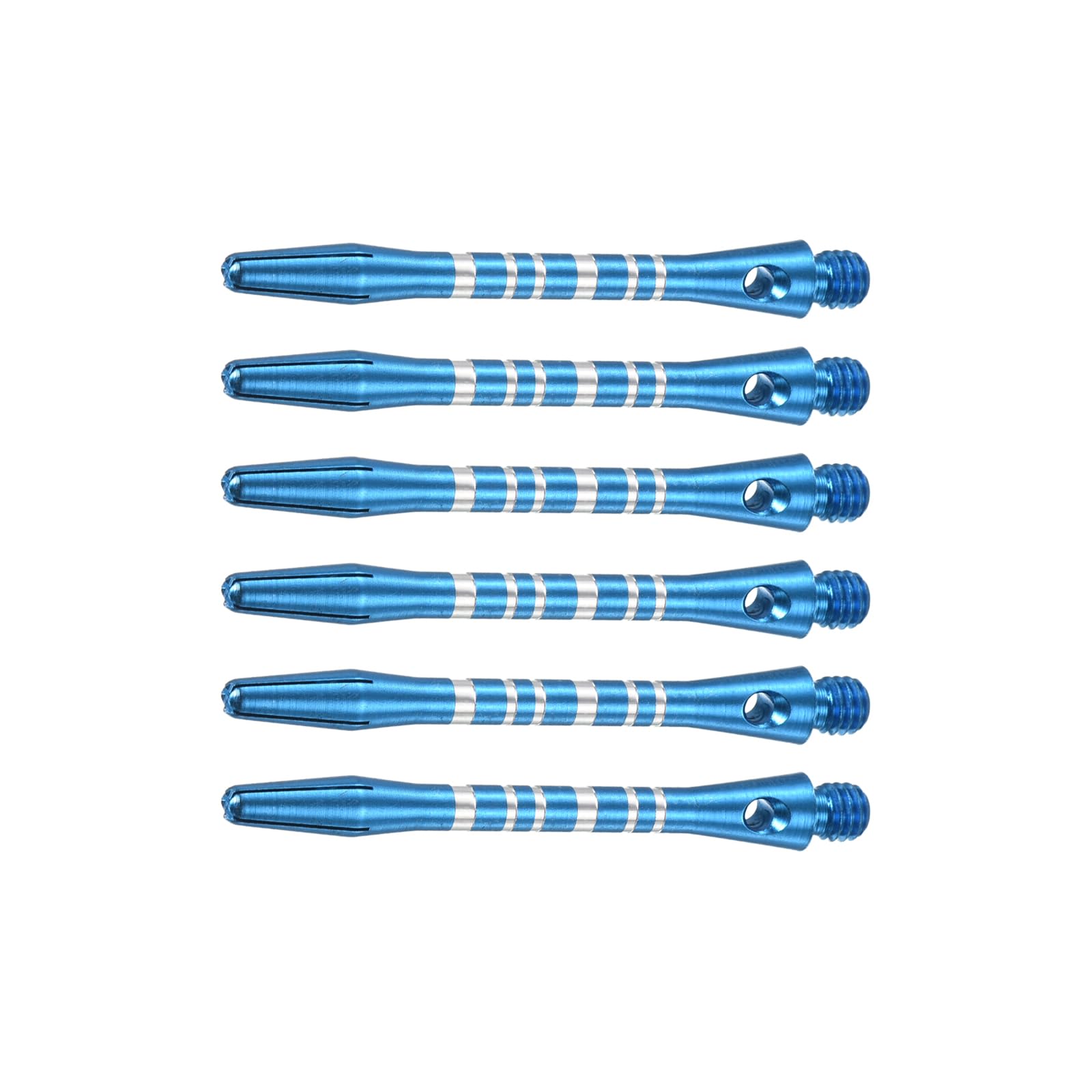 M METERXITY 6 Pack Darts Shafts - Aluminum Darts Stems Medium 2BA Thread, Apply to Darts Games/Darts Sports/Entertainmence (45mm, Silver Tone, Blue)