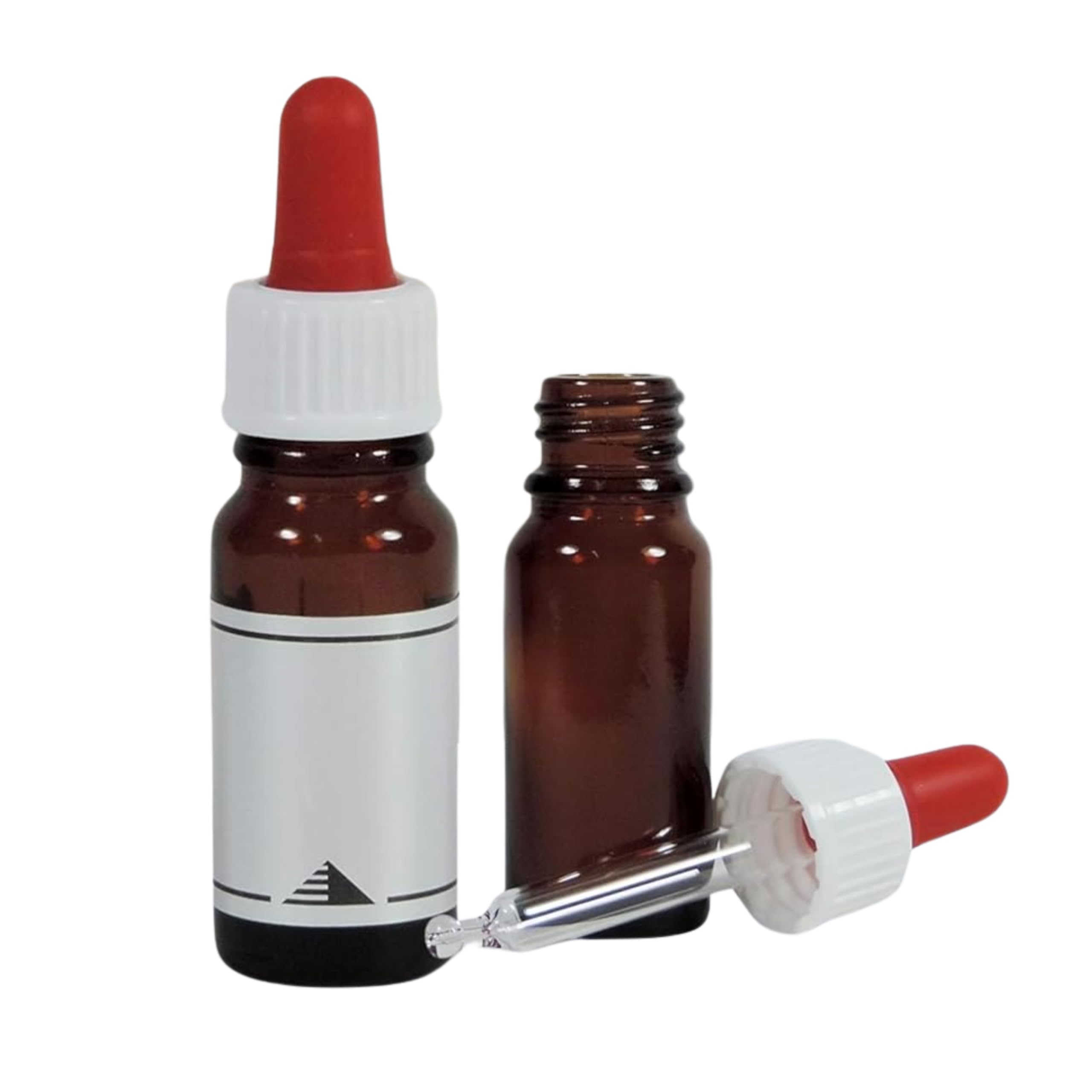 Viva-Haushaltswaren 2 Brown Glass Apothecary Bottles, Glass, brown, 10 ml