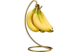 Homeries Banana Holder Modern Rack Hanger Tree Stand Hook for Kitchen Countertop. Satin Nickel Banana Holder Keeper Stand (Br