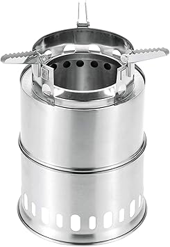 Amazon Tlymo キャンプストーブ 中型 ウッドストーブ バーベキューコンロ 五徳コンロ 焚火台 アウトドア 軽量 二次燃焼 Tlymo シングルバーナー