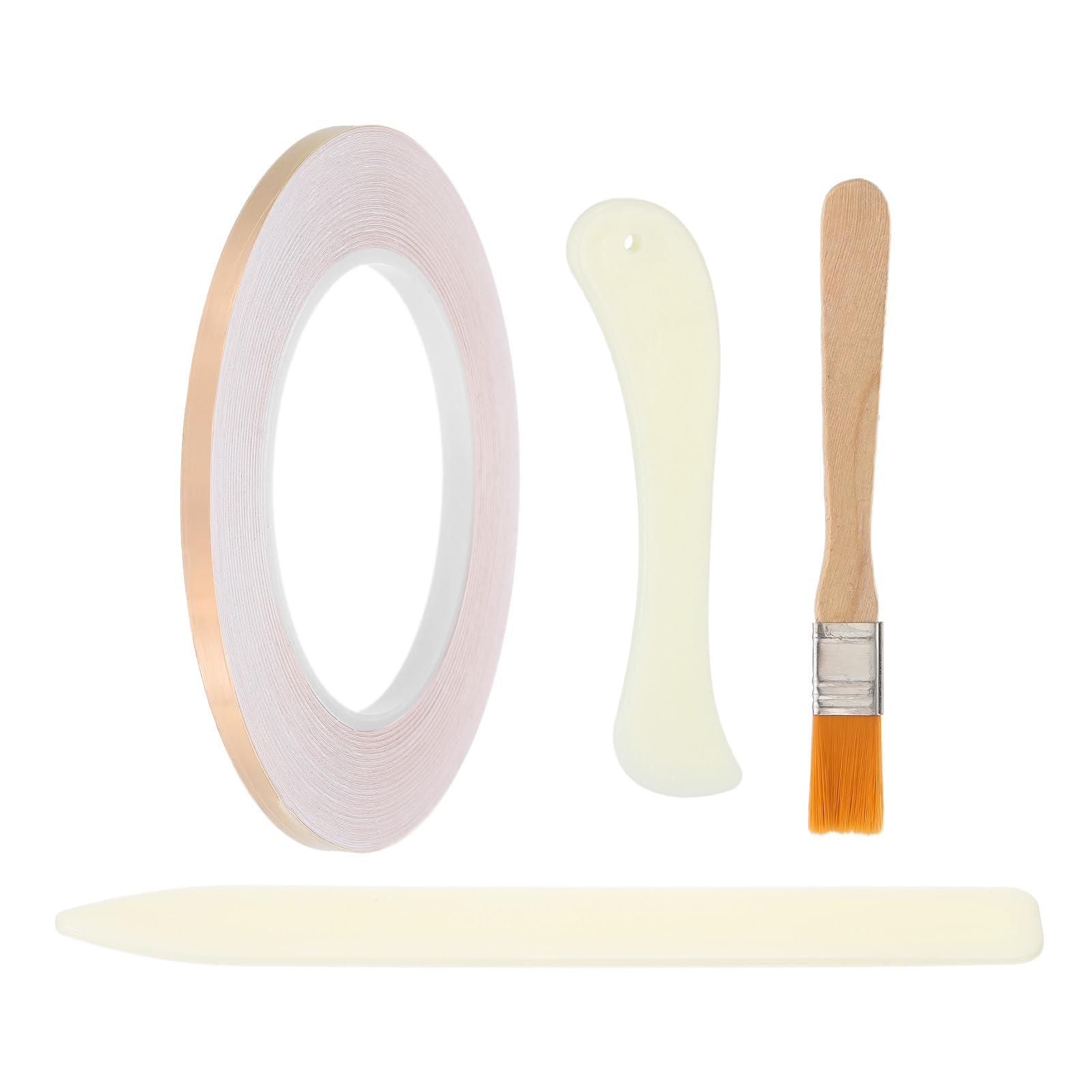 PATIKIL 36 Yard 2/9 Inch Copper Foil Tape, Copper Tape with Single-Sided Conductive Stained Glass Foil Tool with Scraper and Brush for Stained Tools DIY Crafting