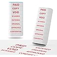 8-in-1 Office Stamps - Self-Inking Office Stamp Set for Paid, Copy, Void, Scanned, Entered, Original, Approved, and Confidential Stamps for Office Message Supplies - Red Ink (Office Stamps)