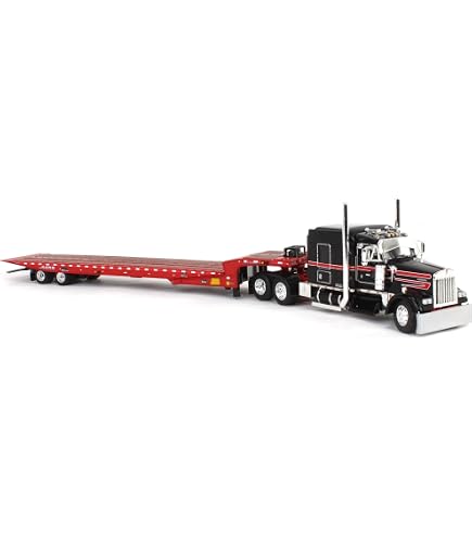 First Gear 1/64 Peterbilt 389 Flat Top Con Rimorchio J&L – DCP 60-1696 – Modellino Rosso Metallo