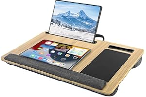 Lap Laptop Desk Fits for 17 Inch Laptop, Portable Lap Desk with Cushion and Wrist Rest, Laptop Lap Desk, Home Office Lap Desk