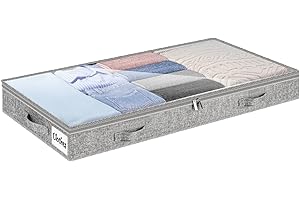 Large Under Bed Storage Bin, 100x50x10cm Non-Woven Fabric Blanket and Clothes Organizer, Space-Saving Storage Container for B