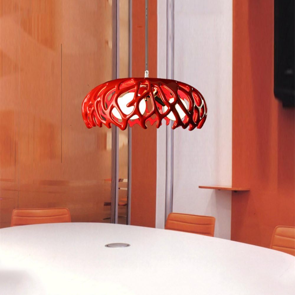 Cuican Modern Resin Pendant Lights Coral Hanging Lamp Cafe Dining Room Study Room Bedroom Art Decor Red Amazon Com
