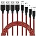 USB Type C Cable, Disveo 4 Packs(3ft/6ft/6ft/10ft) Fast Charger Sync Cord Durable Nylon Braided USB Cable for Samsung Galaxy S8,S9, Note 8, S8 Plus, LG V30 V20 G6, HTC 10Google Pixel (Black and Red)