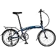 SOLOROCK 20" 8 Speed Aluminum Folding Bike - Wonder V Brakes, with Fenders & Alloy Rear Rack, Stainless Steel Spokes & Stainless Steel Fender Stays