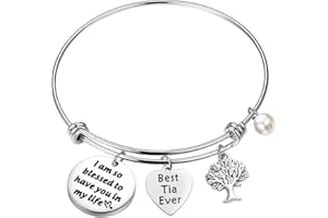MAOFAED Aunt Gift Best Tia Ever I am So Blessed to Have You in My Life Aunt Bracelet Auntie Gift Auntie Bracelet Auntie Birthday Gift Auntie Retirement Gift