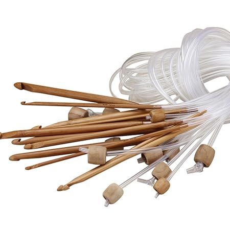 12 Größen afghanischen Häkelnadeln Tunesische verkohlten Bambus Stricknadel 121,9 cm lang to259