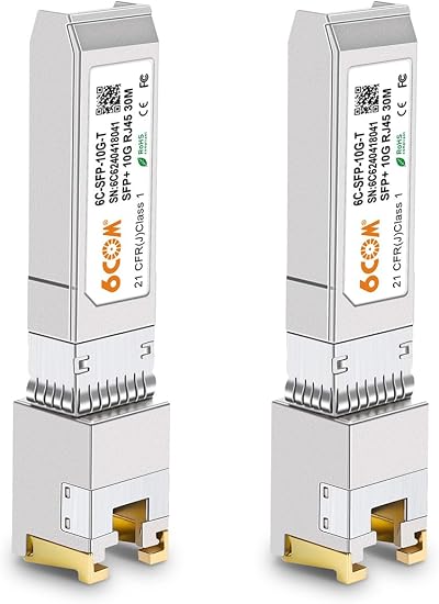 6COMGIGA 2Pack 10GBase-T SFP+ to RJ45 Copper Module Cat6a/7 30m Cisco Ubiquiti