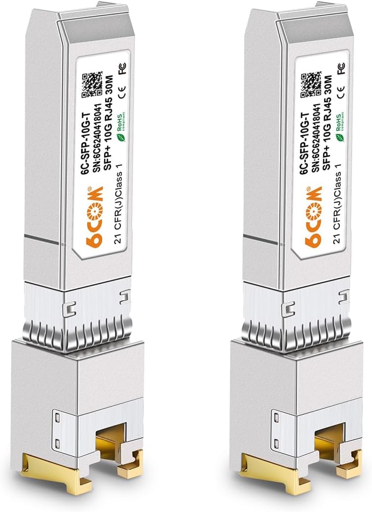 6COMGIGA 2Pack 10GBase-T SFP+ to RJ45 Copper Module Cat6a/7 30m Cisco Ubiquiti
