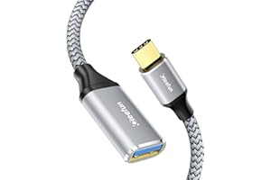 CLEEFUN USB C to USB 3.0 Adapter Cable 3.3ft, USB C Male to USB Female OTG Cable 5Gbps for MacBook Pro/Air iPhone 15 Plus 15 Pro Max and Galaxy S23 S22, Pixel, USB-C Laptop Tablet, Grey