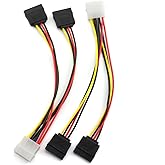 SDTC Tech 4 Pin Male IDE Molex to 15 Pin Female Dual SATA Power Splitter Adapter Cable 18AWG Copper Serial ATA Hard Drive Ext