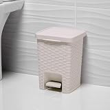 Addis Rattan Effect 6L Bathroom Bin Cream Calico Linen view 2