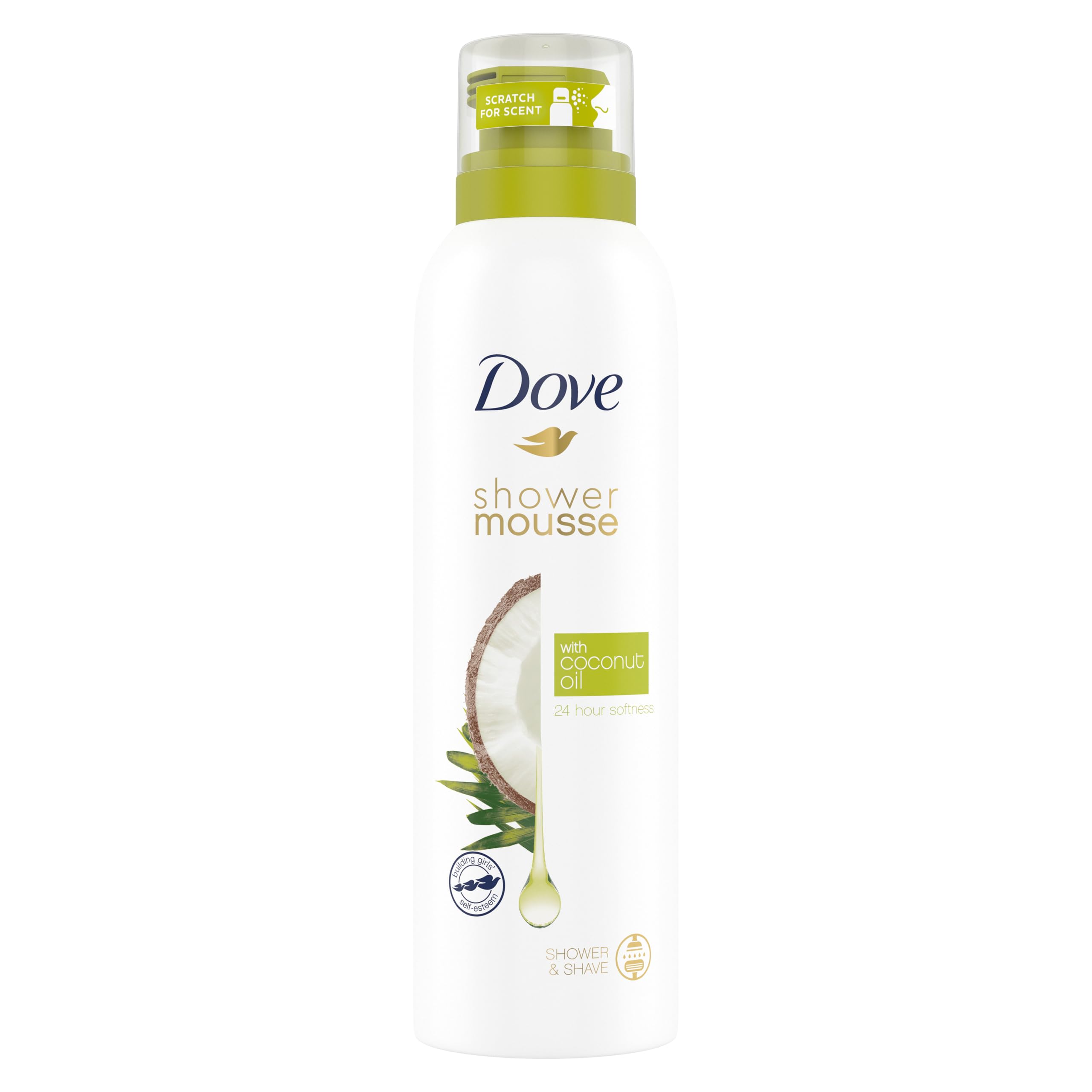 Dove Coconut Oil Shower Mousse Shower Foam infused with essential oils for 24 hour softness 200 ml