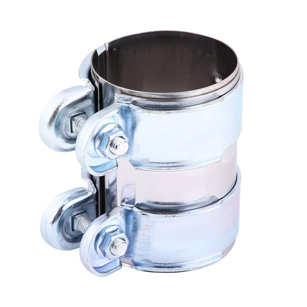 Exhaust Muffler Pipe Tape, Turbo Stainless Steel Exhaust Flange Step Clamp Muffler Return Pipe Fitting with Bolts (2.5 Inch)