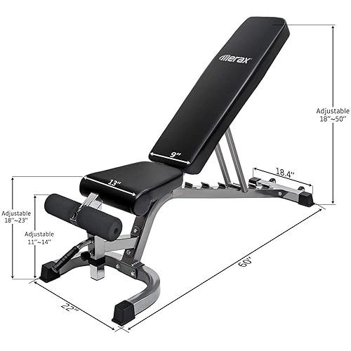 Merax Adjustable Weight Bench Flat Incline Decline Olympic
