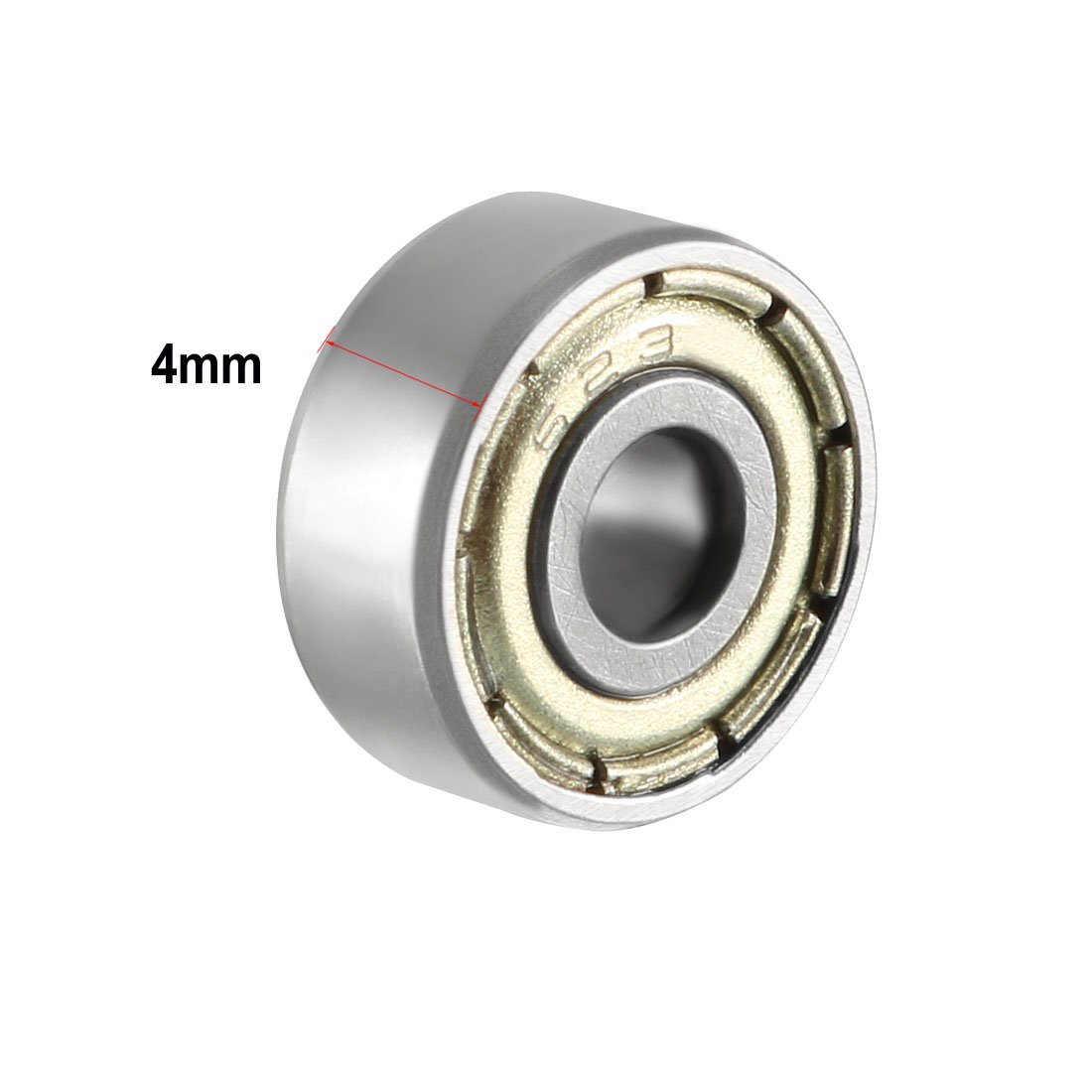 sourcing map 623ZZ Deep Groove Ball Bearing Double Shield 623-2Z 80023, 3mm x 10mm x 4mm Chrome Steel Bearings (Pack of 10) - Image 4