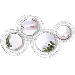 Hicarer 4 Pcs Decorative Wall Mirror Round Modern