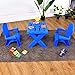 Costzon Kids Table and Chair Set, Outdoor Toddler Activity Table and Adirondack Chairs for Picnic, Garden, Patio, Backyard & Beach, Kids Outdoor Table and Chair Set (Blue)