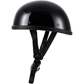 Retro Motorcycle Half Helmet Classic Design Half Adult Motorcycle Helmet | DOT Approved Skateboard Bike Helmet, Multi-Sport for Bicycle Skate Scooter