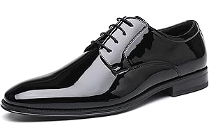 DECARSDZ Mens Classic Formal Oxford Lace-up Patent Leather Shoe for Men Wedding Suit Tuxedo Dress Shoes