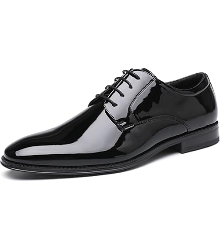 Amazon.com | Jousen Tuxedo Shoes for Men Faux Patent Leather  display picture 1
