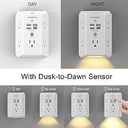 Multi Plug Outlet Surge Protector, POWERIVER