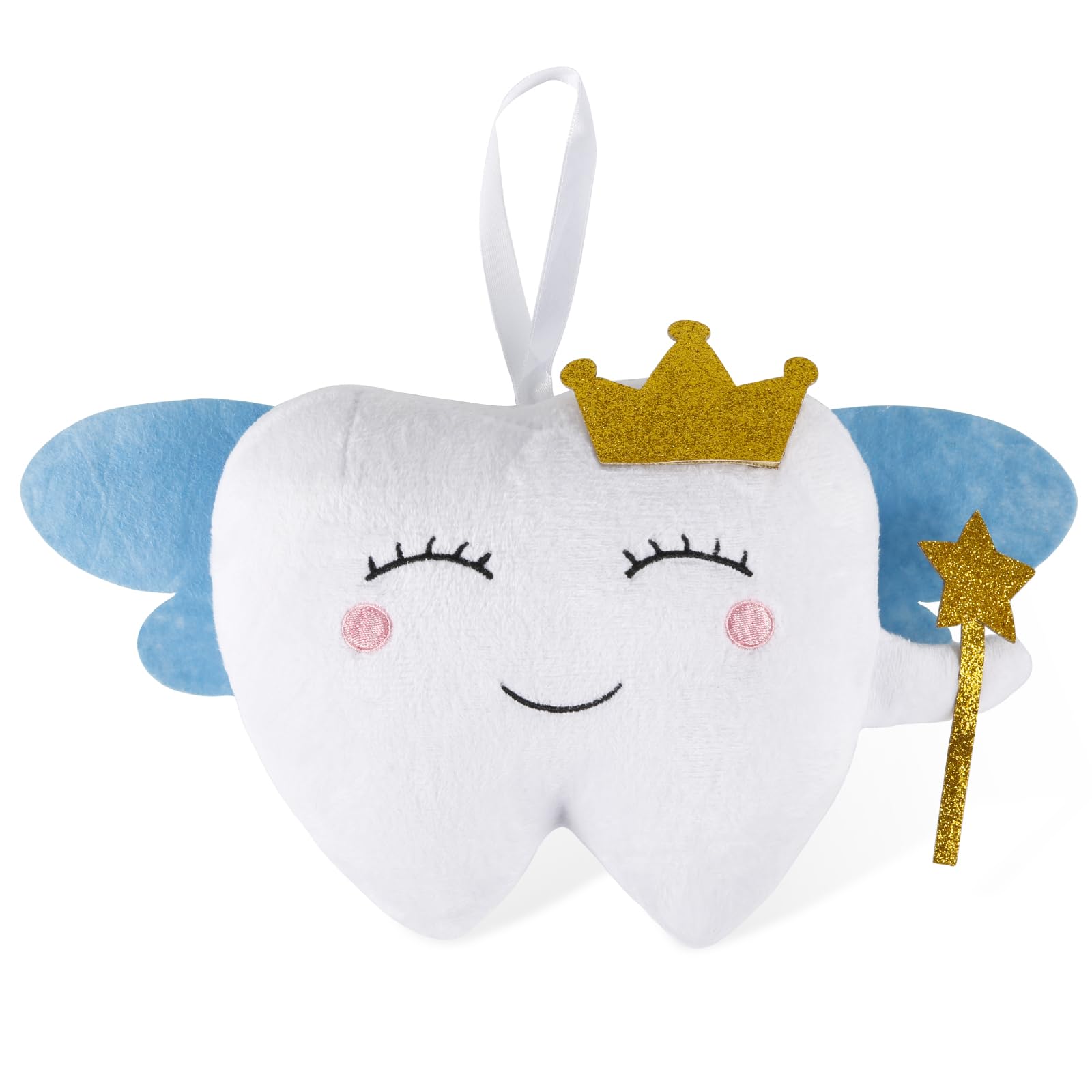 NQEUEPN Tooth Cute Fairy Pillow with Pocket & Wings, Perfect Tooth Fairy Gift for Girls & Boys